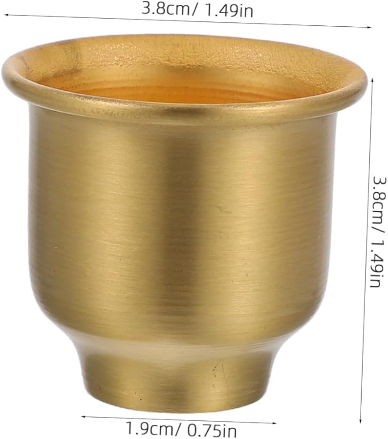 Brass Rolled Edge Candle Lamp Holder for Tealight and Votive Safe Decor Lighting - Image 2